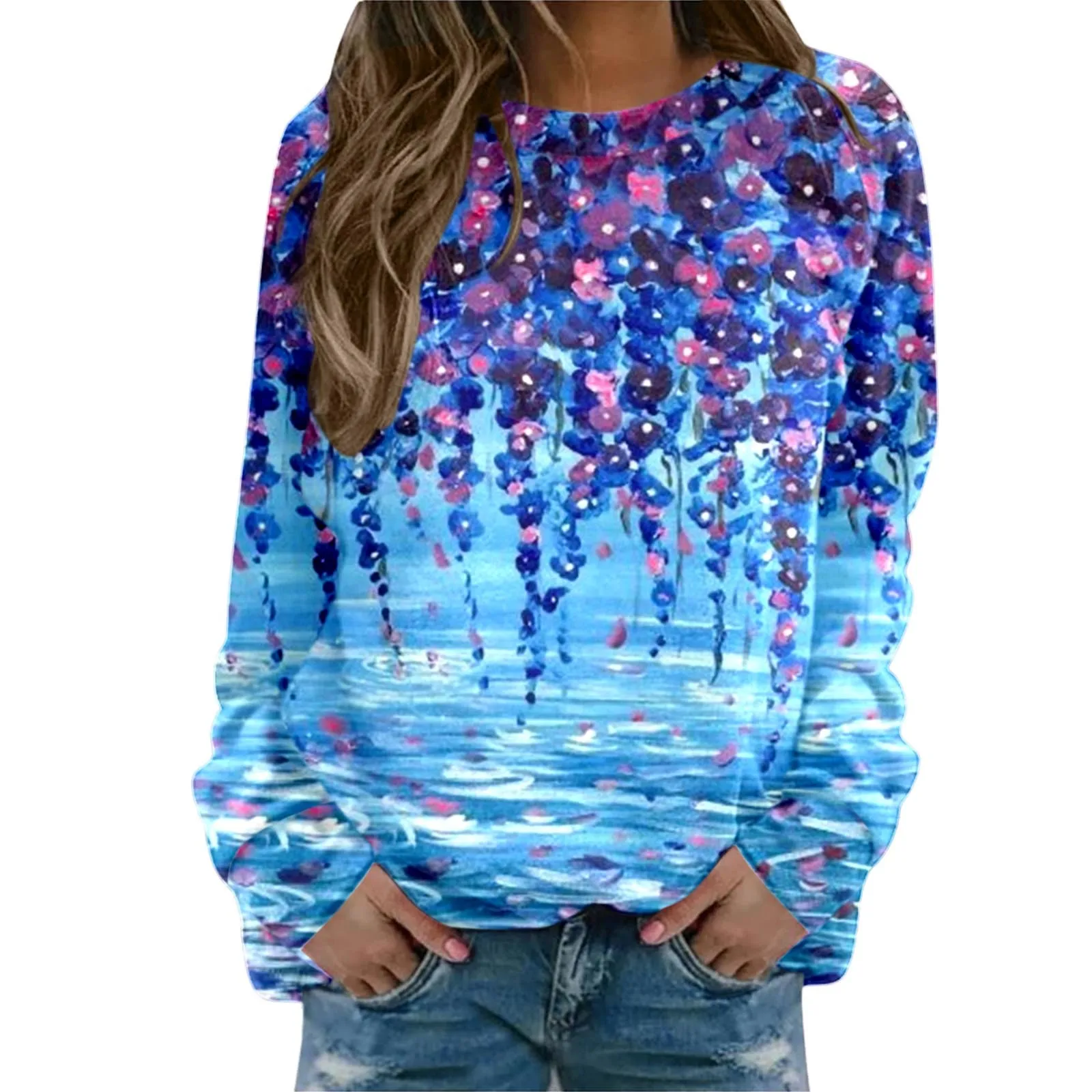 

Hoodless For Women Fit Full Hooded Crewneck Loose Sweatshirt Casual Long Sleeve Pullover Tops Grandma Sweatshirts for Women
