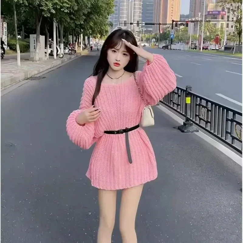 Оригинальные осенне-зимние вязаные свитера 2024 для женщин в Корейском стиле