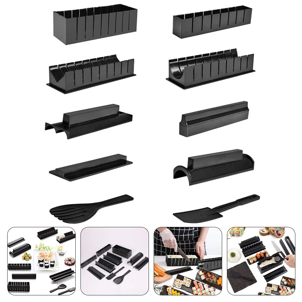 

10 Pcs Sushi Making Tube Tools Kitchen Molds Food Kits Plastic Maker DIY Press Household Makers Pressing Self Made