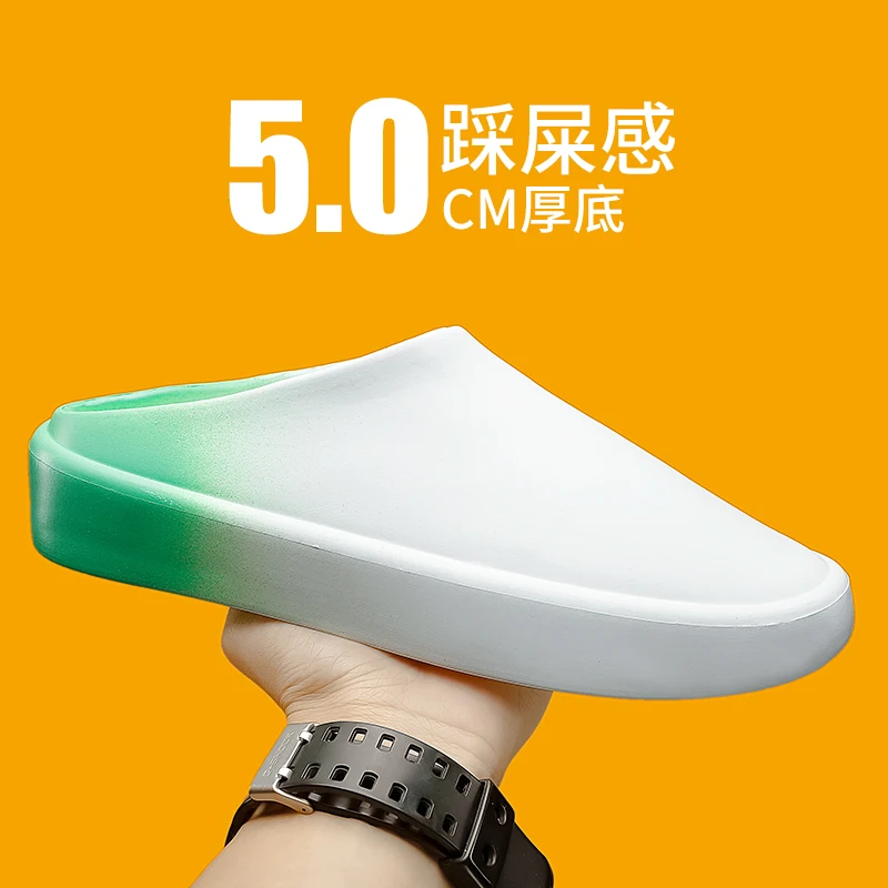 Man Beach Slippers Fashion Outdoor Shoes for Men Super Comfortable Soft Sandals Non-Slips Heighten 5cm EVA Lightweight Footwear