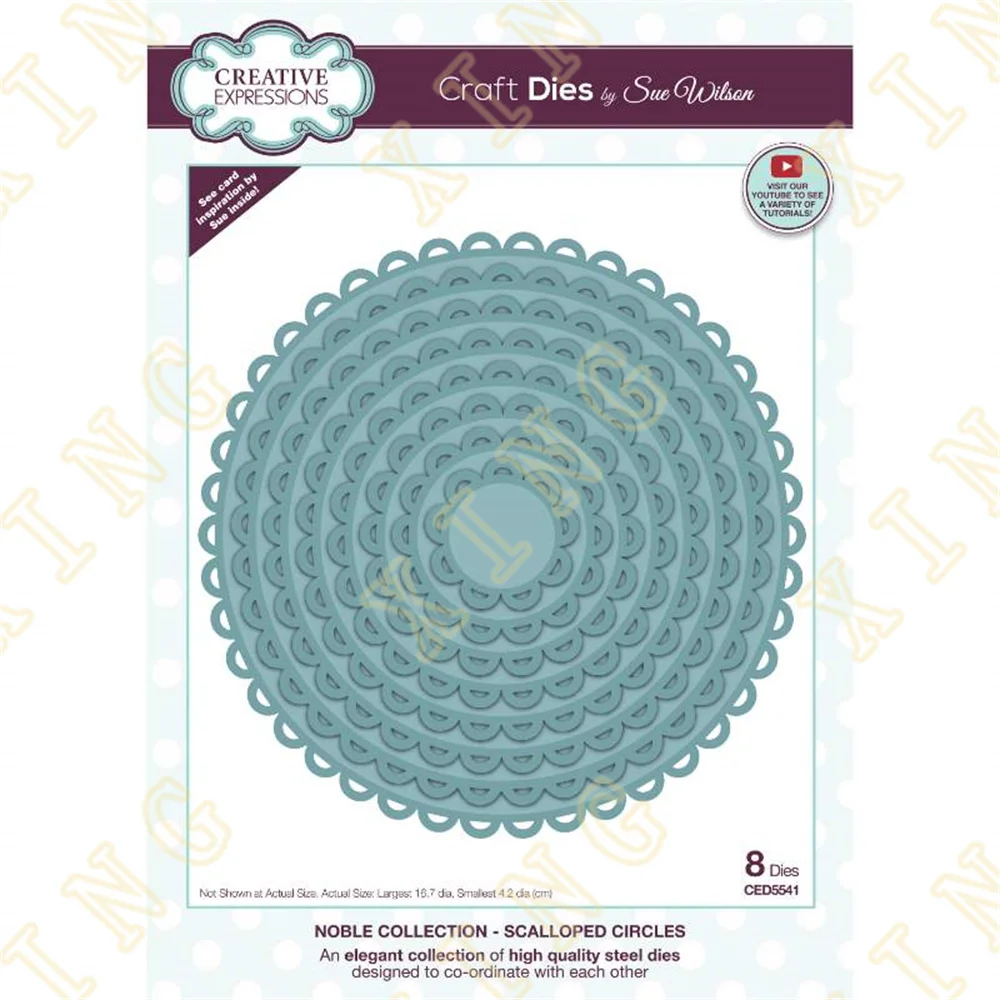 

Noble Collection Scalloped Circles Metal Cutting Dies Scrapbook Diary Decoration Embossing Template Diy Greeting Card Handmade