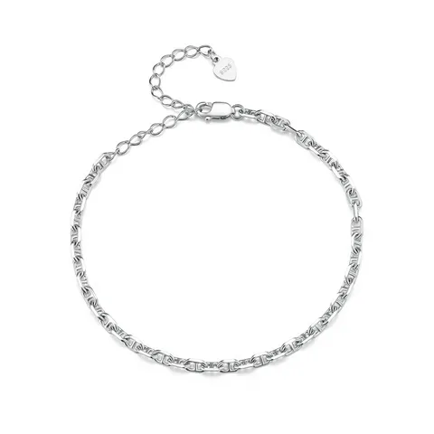 WOSTU оригинальный браслет из стерлингового серебра 925 пробы, 3 мм, цепочка с якорем, регулируемый браслет для женщин, простое ювелирное изделие, вечерние для свиданий, подарок