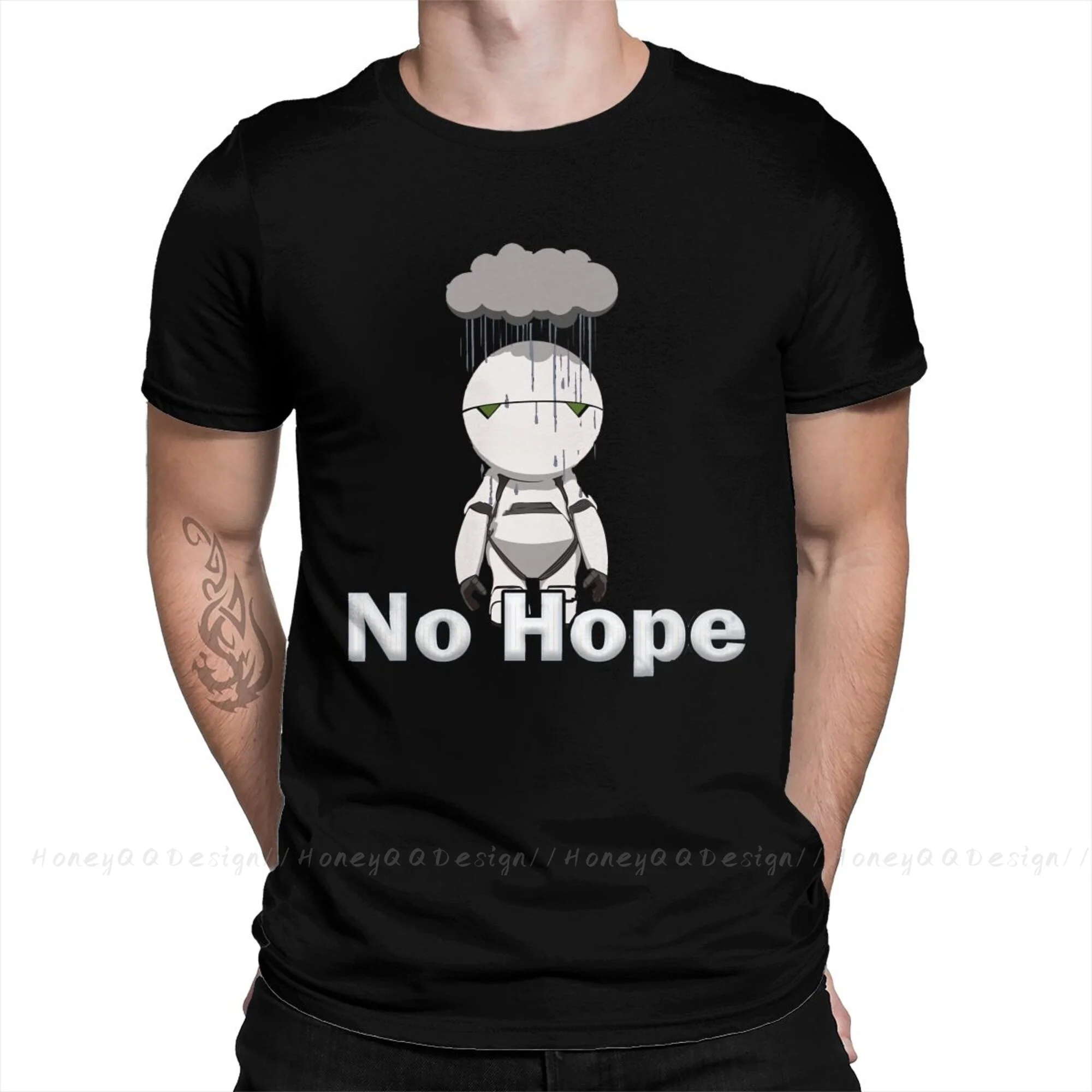 

The Hitchhikers Guide To The Galaxy 2021 New Arrival Tshirt Mai_marvin1 Unique Crewneck Cotton for Men Shirts Flus Size