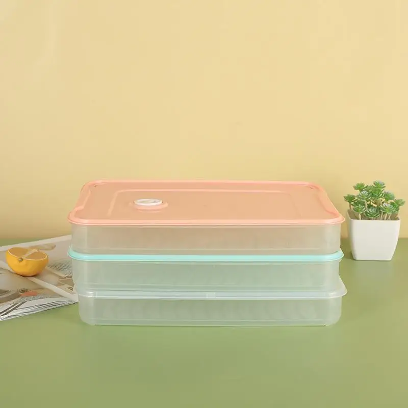 

Home refrigerator dumpling box Multi layer food fresh-keeping box can be stacked with egg fresh-keeping freezing box Storage box