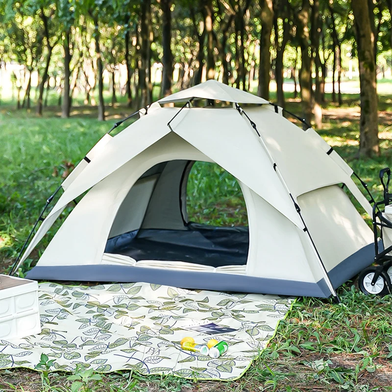 

Палатка туристическая на 3-4 человек, автоматическая двухслойная, для пешего туризма и пикника, освещение от солнца