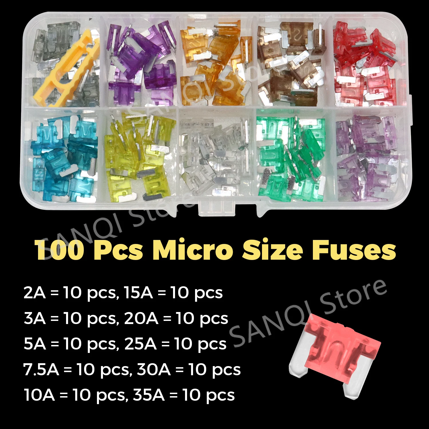 

Автомобильные предохранители Мини Микро 2A-35A набор из 100 штук