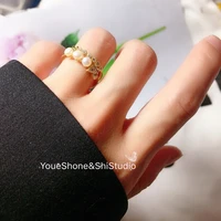 luxury double butterfly rings sweet fashion multi string pearl rings dating rings 2022 fashion wedding jewelry accessories