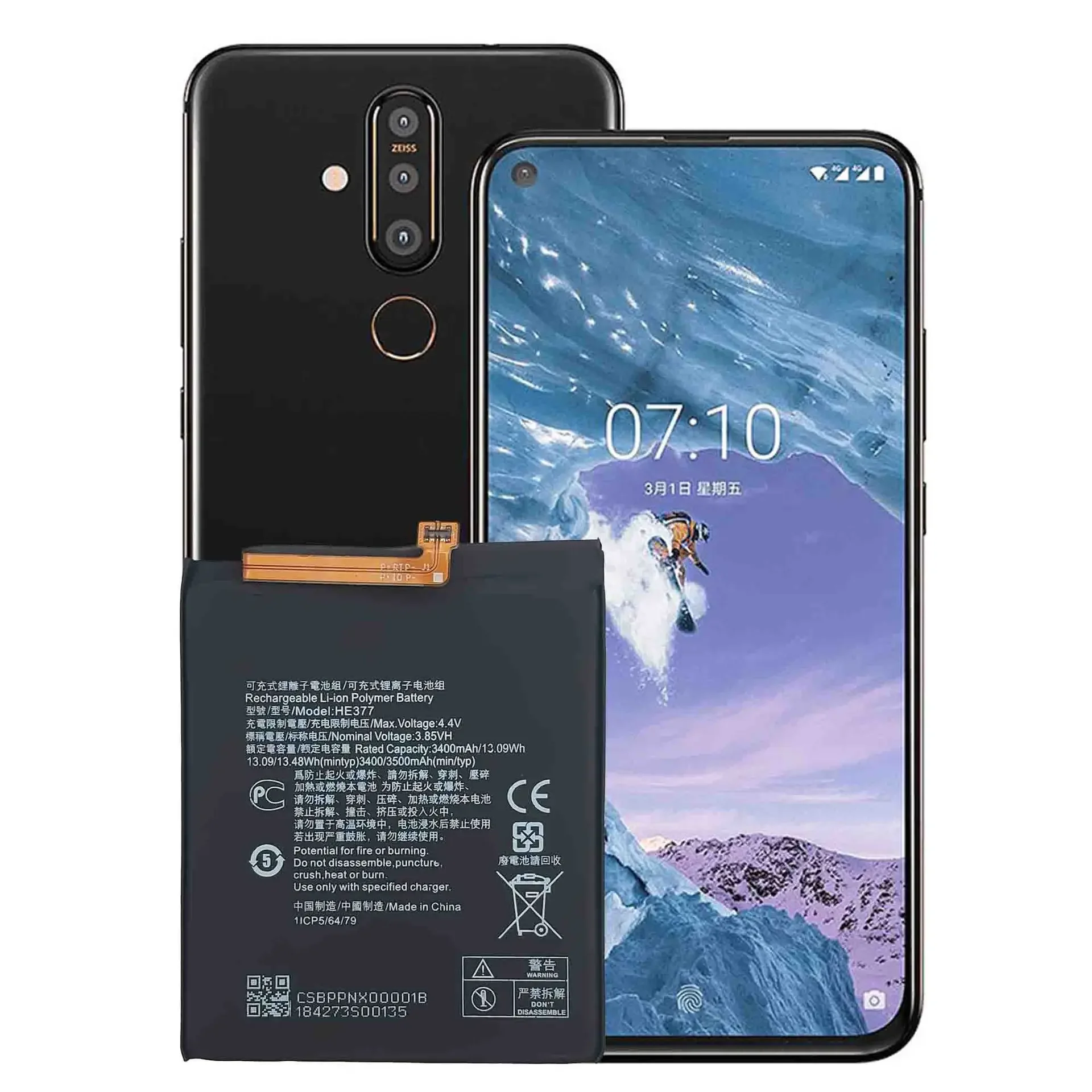Новый аккумулятор HE377 HE376 3500 мАч для Nokia X7/3.1Plus TA-1131 TA-1119/8.1 TA-1119 TA-1128 высокое качество