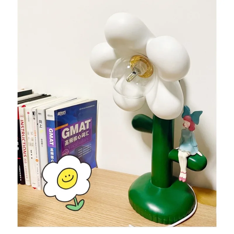 

LED 2023 New Creative flowers girls desk lamps bedroom decorations high-end birthday internet celebrities warmth romance Lights