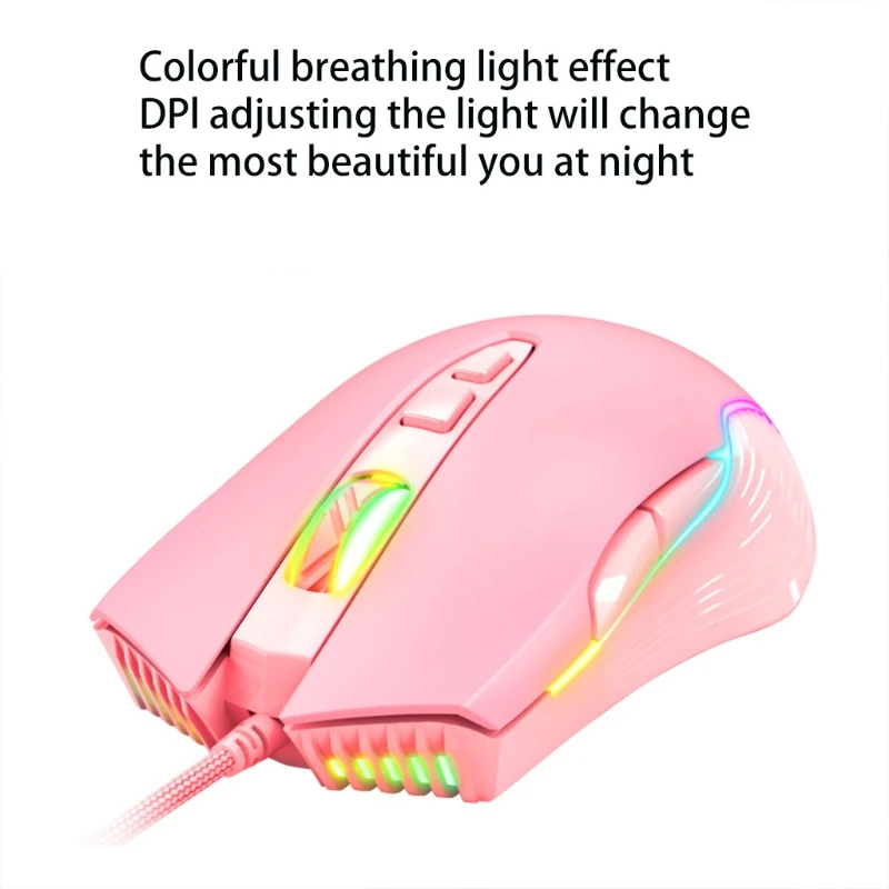 Мышь компьютерная игровая Проводная с RGB-подсветкой 6400DPI |