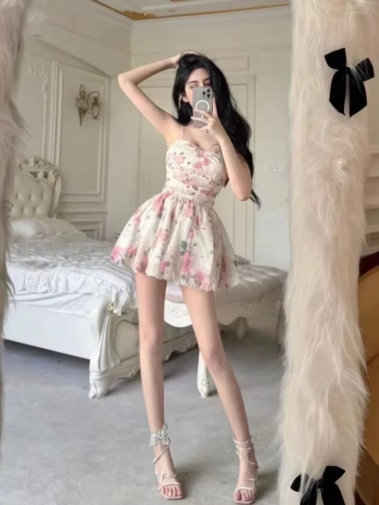 Gaganight Розовое сексуальное платье из полиэстера