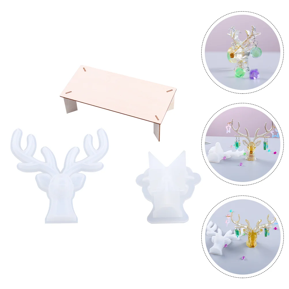 

Epoxy Mold Tabletop Decor Handmade DIY Christmas Deer Antler Shape Desktop Ornament Crystal Silica Gel Silicone