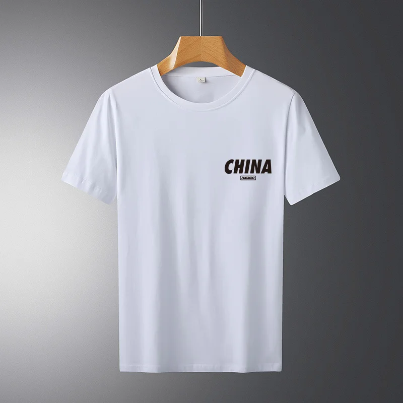 2023 New National Fashion Letter Printed Cotton Short-Sleeved T-shirt Men's Loose Shorts Two-Piece Set Hot Sale Set