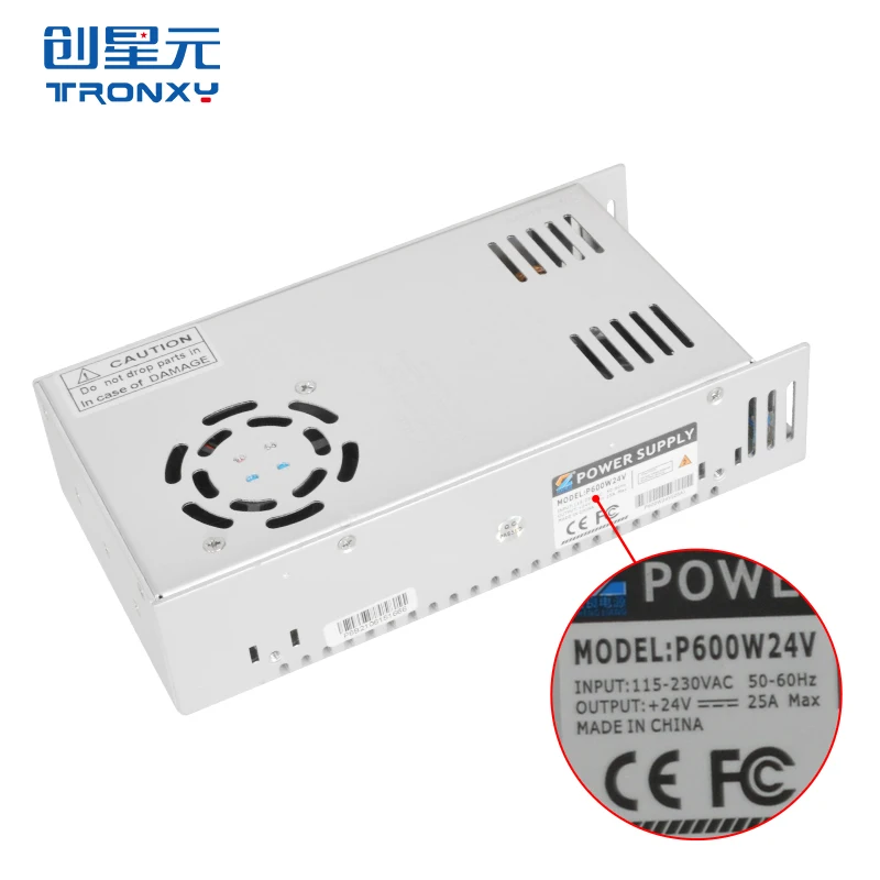 Cheap Tronxy ملحقات طابعة ثلاثية الأبعاد امدادات الطاقة 24 فولت 25A 600 واط التبديل سائق امدادات الطاقة العالمي لتقوم بها بنفسك آلة impressora أجزاء ثلاثية ال...