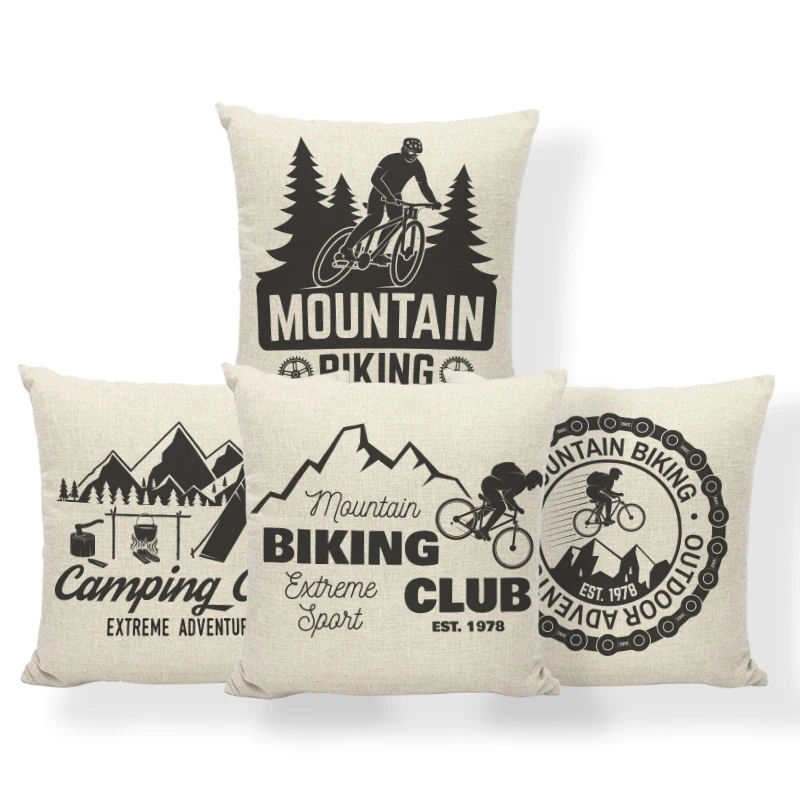 

Оптовая продажа, чехол для подушки, чехол для подушки для велосипедистов, дома на колесах, путешественника, 45x45, полиэстер, лен, с молнией, нав...