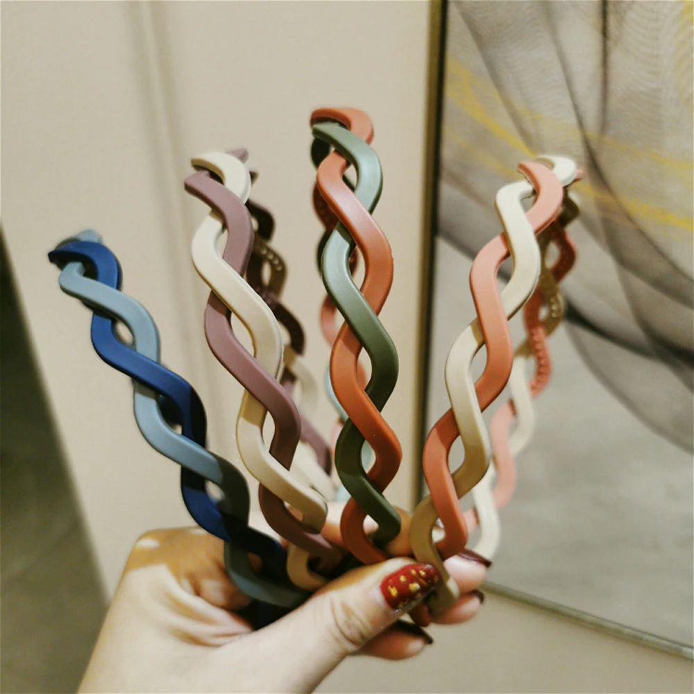 

Girls Party Hair Accessories Color Blocking Women Headwear Head Hoop Matte Snake Winding Headband
