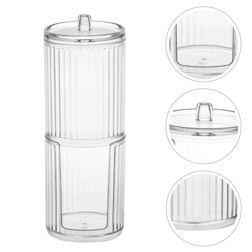 

Cotton Holder Pad Container Organizer Swab Acrylic Storage Makeup Box Qtip Jar Q Bathroom Lidtips Round Jars Facial Pads