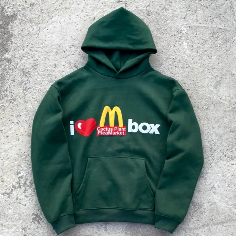 

23SS Autumn Winter New Green Cactus Jack Hooded Sweatshirts 3D Letter Foam Print Men Women Plus Fleece Hoodies Pullover