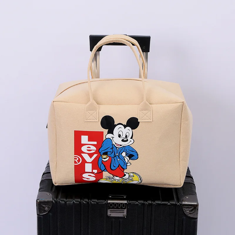 

Disney Handbags Mickey Minnie Anime Figure Travel Bag Cartoon Cute Tote Bag Large Capacity Storage Bags Kids Toys Christmas Gift