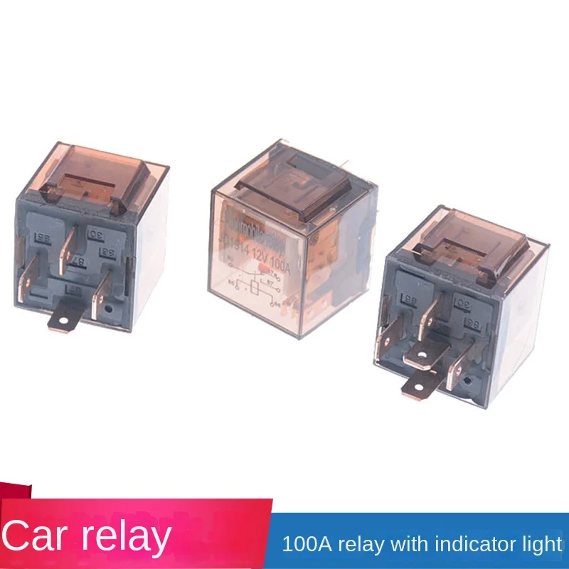 

1 piece12V/24V 100A 4-pin 5-pin automotive relay with indicator light, high current waterproof relay