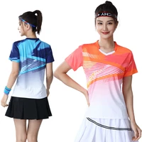 women sport t shirts ping pong jerseys tees quick dry badminton breathable training shirts prints tennis short sleeve