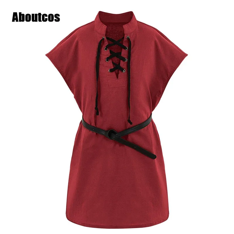 Aboutcos средневековая панковская косплейная рубашка винтажный костюм пирата эпохи