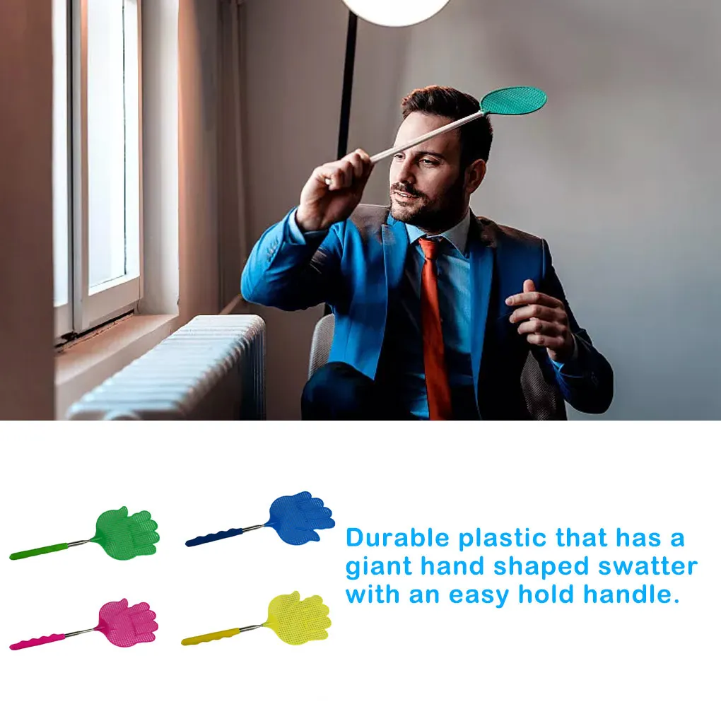 

Retractable Fly Swatter Adjustable Flyswatter Plastic Pest Control Tool Good Elasticity Prevent Mosquito Tools Blue
