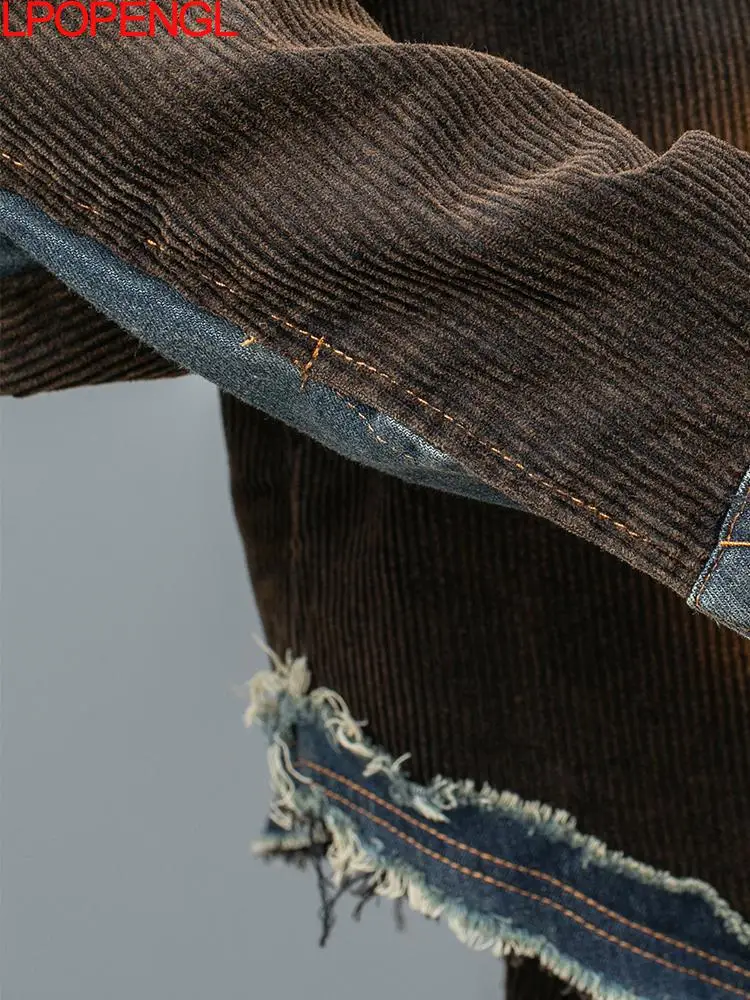 Женский осенний модный костюм персонализированный потертый джинсовый