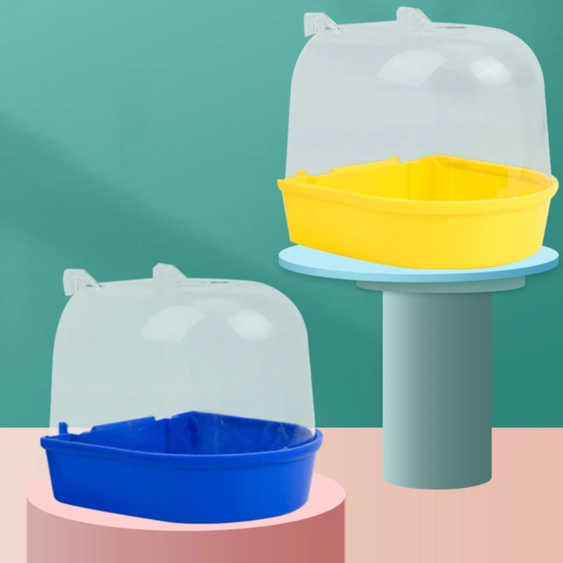 

Bird Bath Box Parrot Bathing Cage Accessory for Small Birds Parakeet Canary Budgerigar Lovebirds Transparent Top