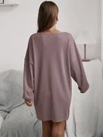 2022 2022 waffle knit drop shoulder v neck lounge dress fashionable womens suit fashionable womens suit