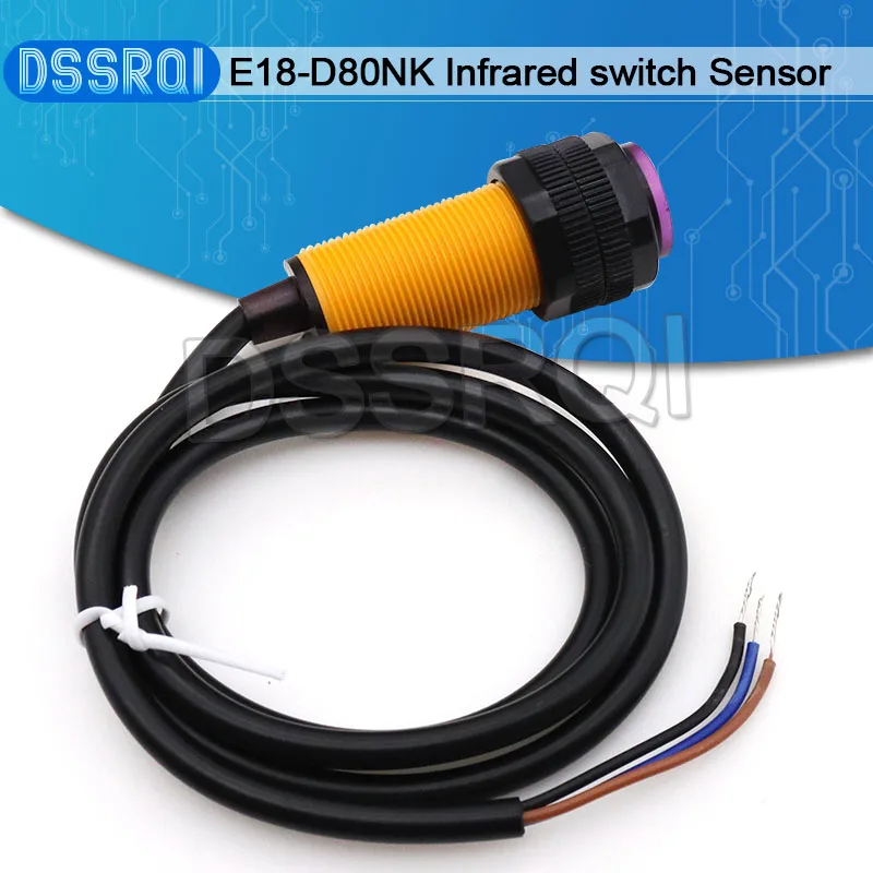 

Smart Car Robot E18-D80NK Infrared Obstacle Avoidance Photoelectric Sensor Proximity Switch 3-80cm Detection Range Adjustable