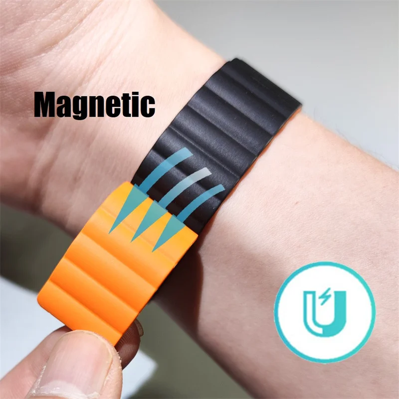 Silicone Strap For Apple Watch Band 45mm 41mm 44mm 40mm 49mm 42mm 38mm Magnetic Loop bracelet iWatch Ultra Series 8 3 SE 7 6 5