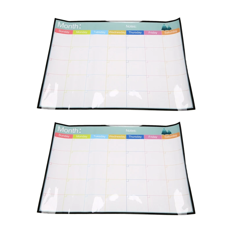 

2X Erasable Magnetic Whiteboard Dry Erase Board Magnets Fridge Refrigerator To-Do List Monthly Daily Weekly Planner