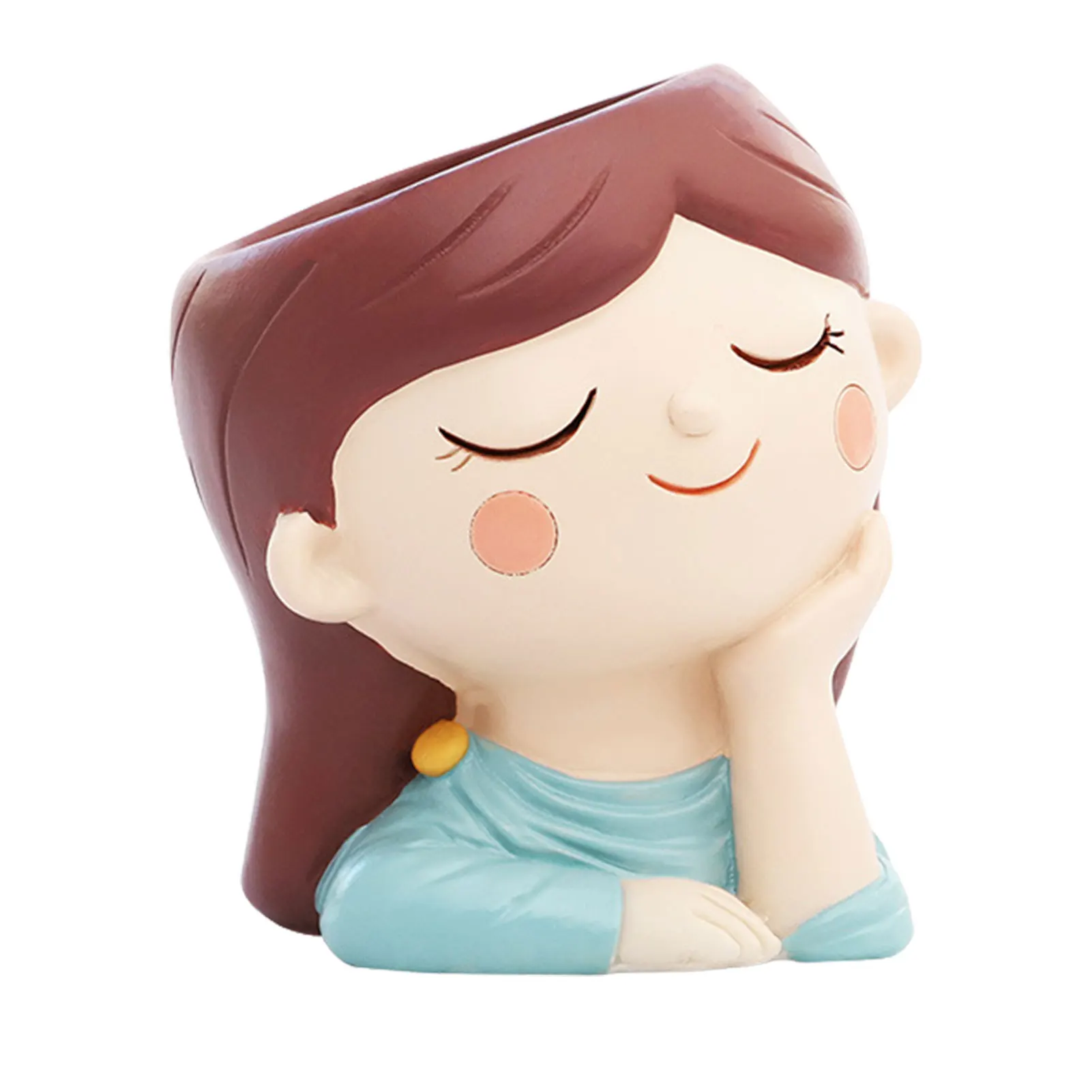 

Girl Succulent Flower Pots Head Succulent Planter Pots Face Succulent Pots With Drainage Cartoon Boy And Girl Face Planter Face