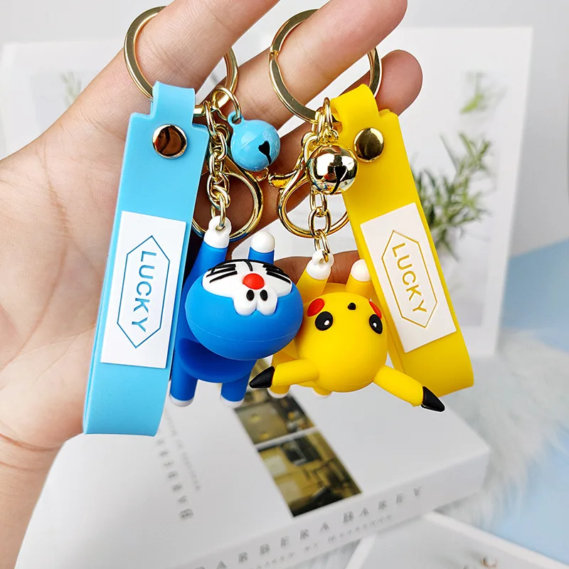 

Doraemon's New Multi-function Mobile Phone Bracket Hello Kitty Cat Pikachu Key Chain Pendant Car Ornament Small Commodity