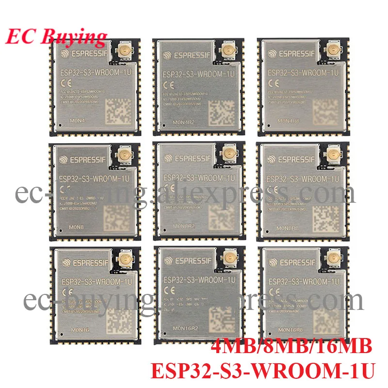 ESP32-S3 ESP32-S3-WROOM-1U двухъядерный WiFi Bluetooth-совместимый BLE 5,0 ESP32 беспроводной модуль 4 МБ 8 Мб 16 Мб флэш 2 Мб 8 Мб