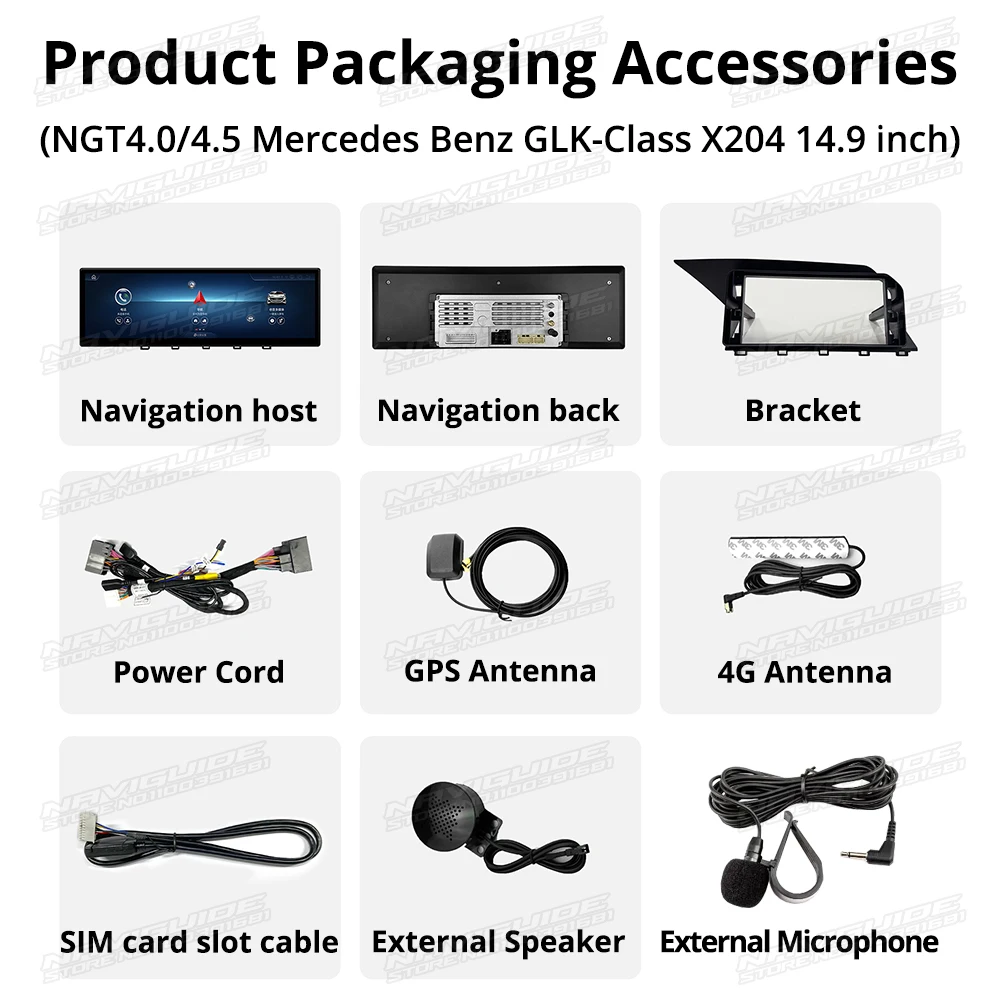 NAVIGUIDE 14 9 &quotAndroid 13 Автомобильный радиоприемник для Mercedes GLK Class X204 NTG 4 5