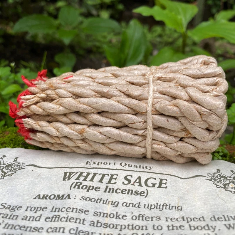 40 Traditional Handmade White Sage Incense Ropes for Purifying and Meditation