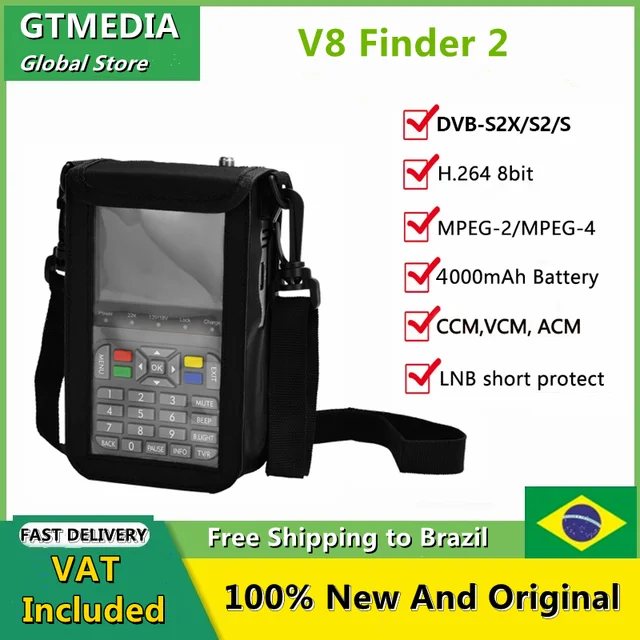 GTMEDIA V8 Finder 2 Satellite Signal Finder DVB-S/S2/S2X Digital 1080P HD H.2654 VS ST-5150 V8 FINDER PRO WS6933 WS6980 In Stock 1