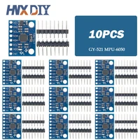 10pcs gy521 gy 521 mpu6050 mpu 6050 iic i2c interface 3 axis analog gyroscope sensor accelerometer compatible module for arduino