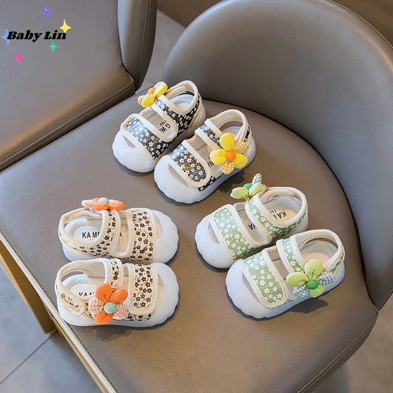

Summer Infant Sandals Baby Girls Sweet Floral Princess Toddler Shoes Soft Bottom Anti Slip Lightweight Kids Casual Beach Sandals