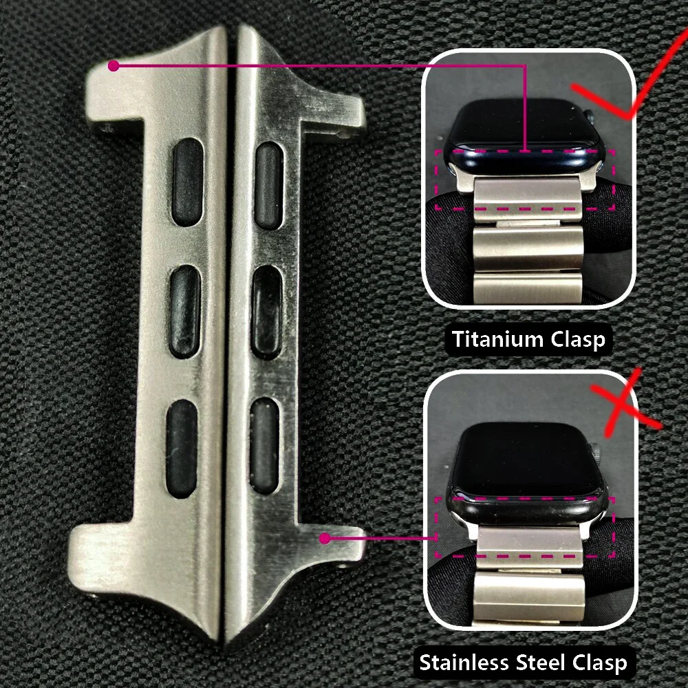 Luxury Titanium Band For Apple Watch Ultra 49mm 45mm 41mm 44mm 40mm Men Business Metal Strap iWatch Series 8 7 6 SE 5 WristBand