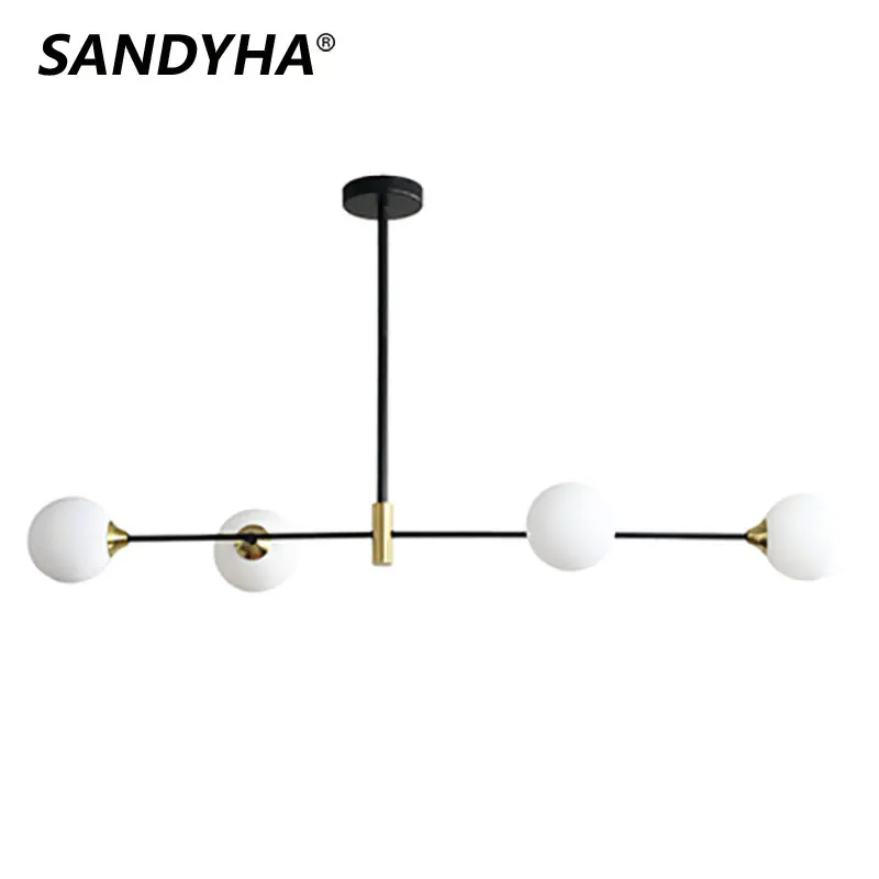 

SANDYHA Modern Chandeliers Luxury Magic Bean Glass Ball Minimalist Living Dining Room Bedroom Home Indoor Hanging Lightings