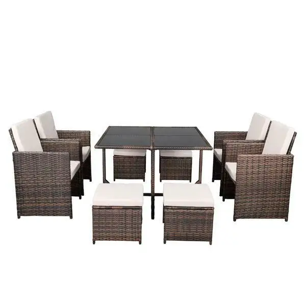 

Nine-Piece Table And Chair Set-1 (1/3) Brown Gradient