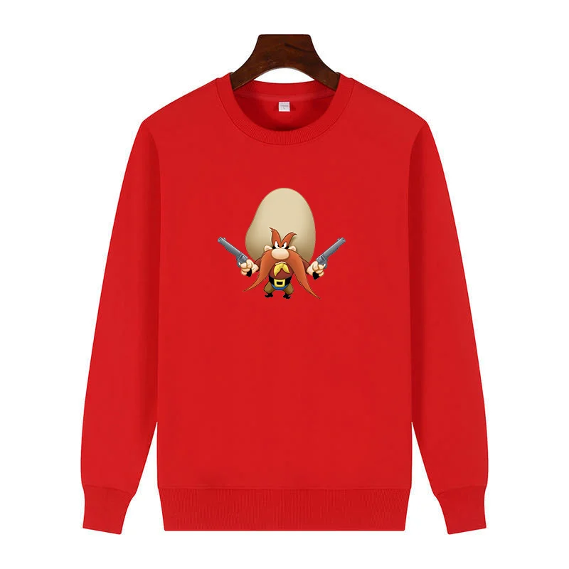 Йосемит Сэм с пистолетом Забавные модные толстовки рисунком флисовая толстовка