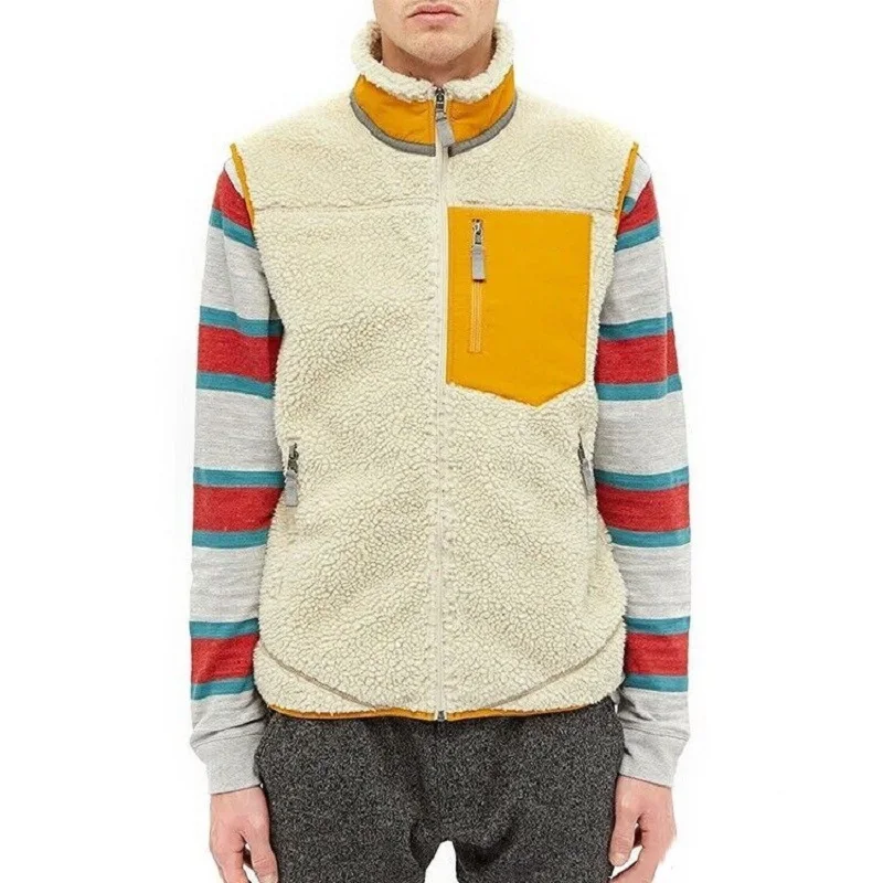 Жилет флисовый мужской/женский безрукавка из ягненка повседневный Свободный