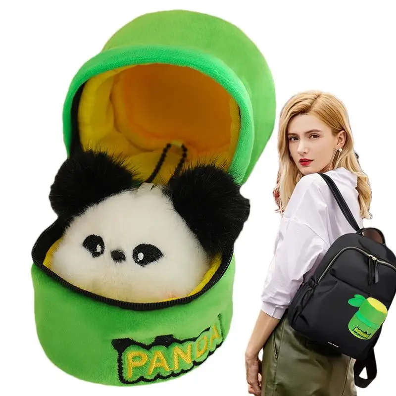 Плюшевый брелок с рисунком панды трубчатый брелки подвеской сувенир крепится к