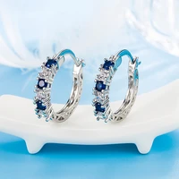 new fashion classic simple creative colorful zircon earrings for women trend luxury blue cz wedding birthday party jewelry gifts