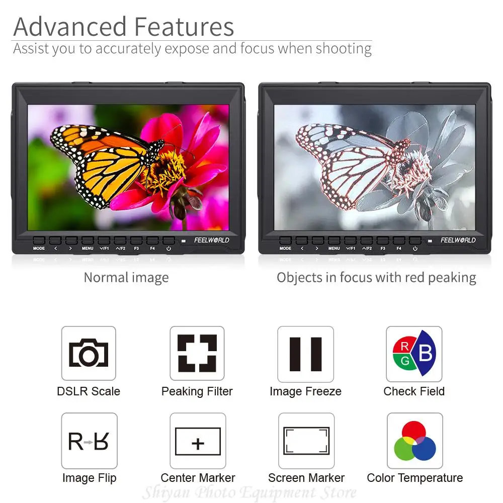 7-дюймовый IPS-монитор Feelworld FW759 с разрешением 1280x800 HD для цифровой зеркальной камеры
