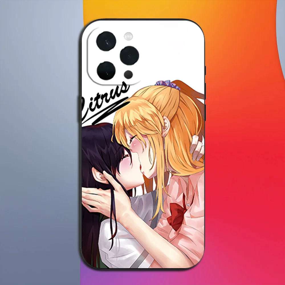 lesbian Anime Citrus Yuzu Aihara Mei LGBT Phone Case for iPhone 11 12 13 14 15 16 Max Pro Plus Soft Shell